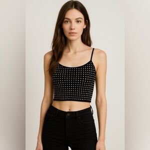 Forever 21 crop top with gold studs